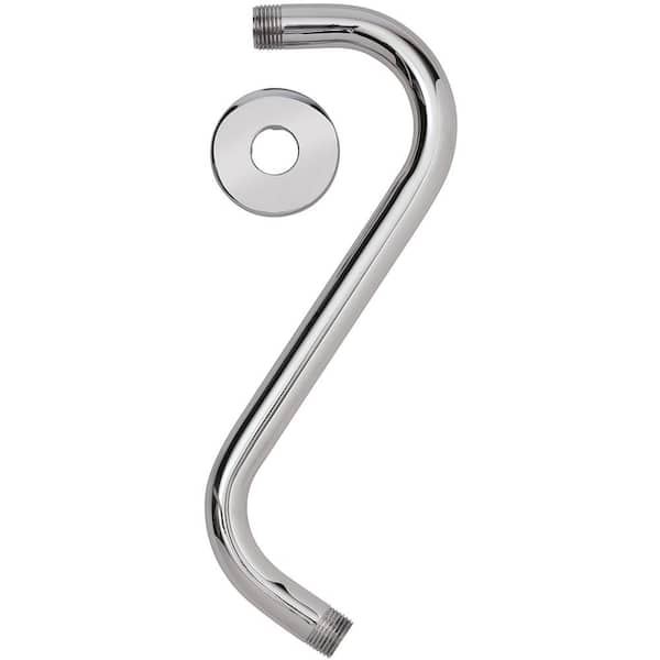 Glacier Bay 11 in. S-Style Shower Arm and Flange in Chrome