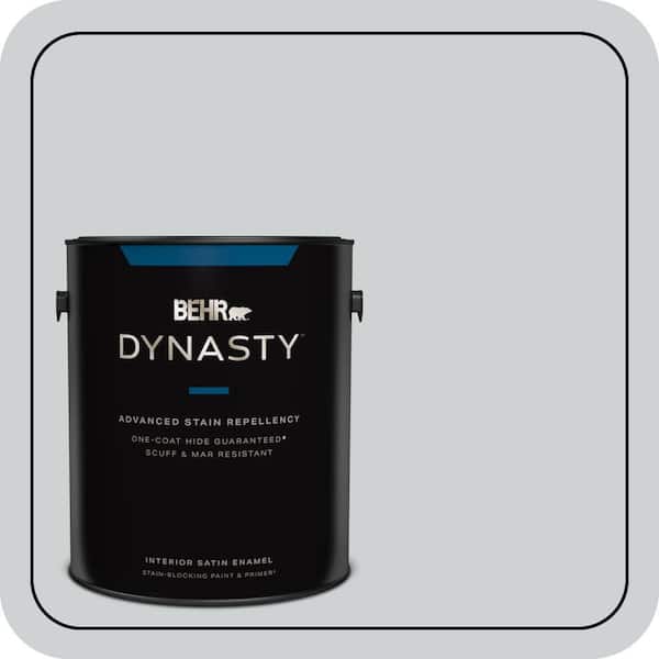 BEHR DYNASTY 1 gal. #N510-1 Silver Shadow Satin Enamel Interior Stain-Blocking Paint and Primer