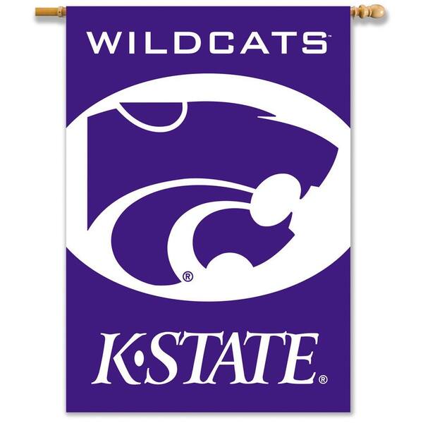 BSI Products NCAA 28 in. x 40 in. Kansas State 2-Sided Banner with Pole Sleeve-DISCONTINUED
