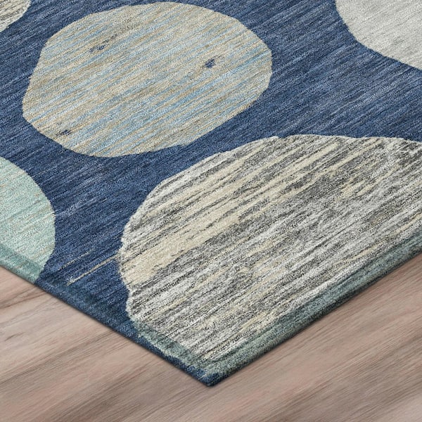 Chantille Machine Washable Indoor/Outdoor Abstract ACN3056 Navy 8 ft. x 10 ft. Area Rug