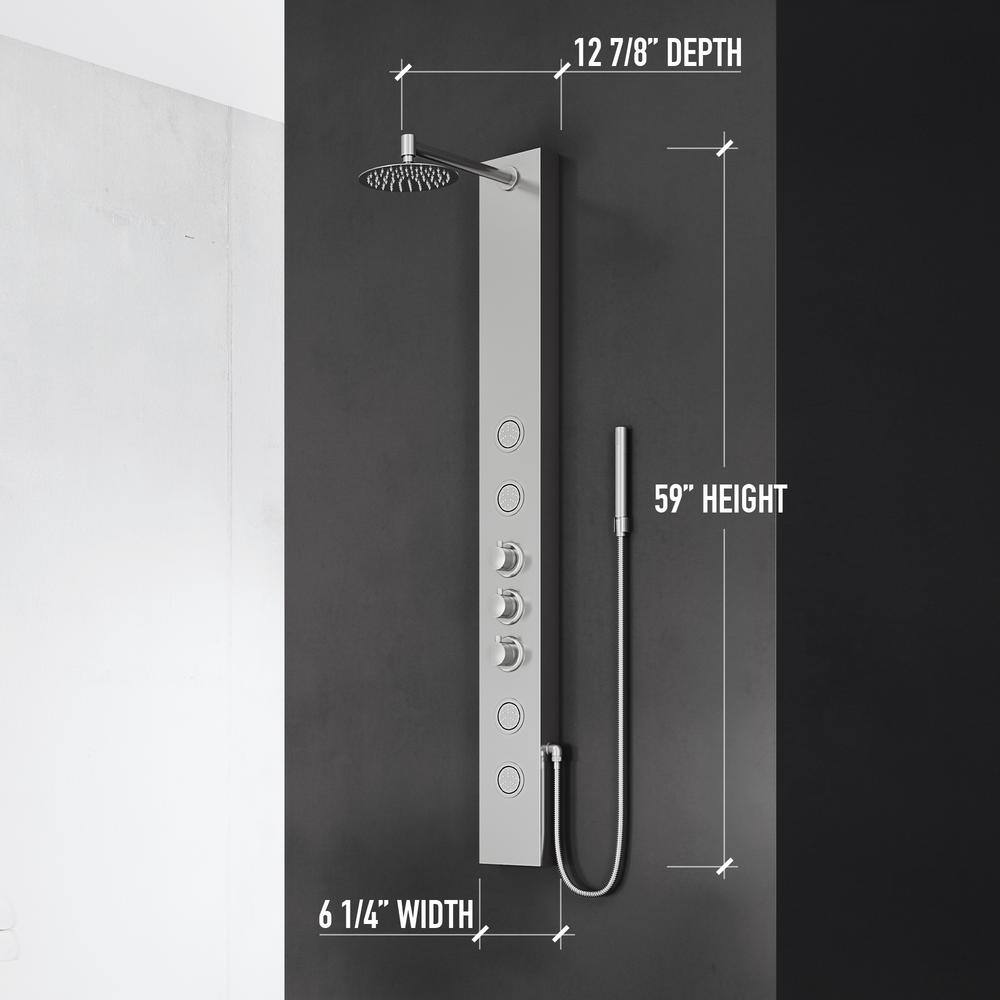 Ellington 59" Stainless Steel 4-Jet Shower Panel with Hand Shower