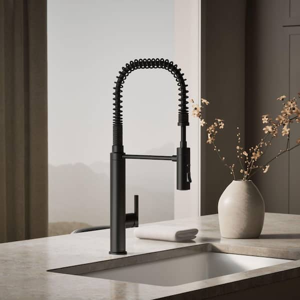 Purist Single-Handle Semiprofessional Kitchen Sink Faucet in Matte Black