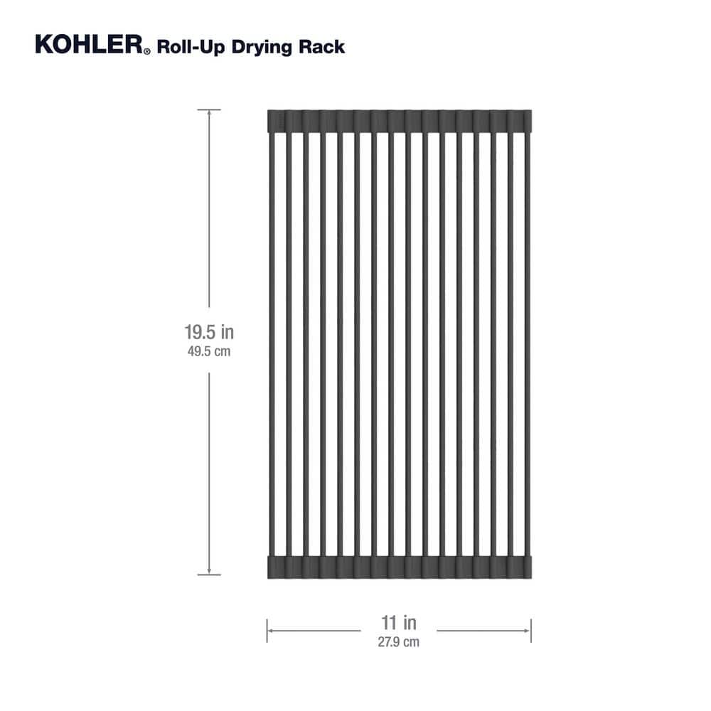 Charcoal Stainless Steel Roll-Up Multipurpose Kitchen Rack