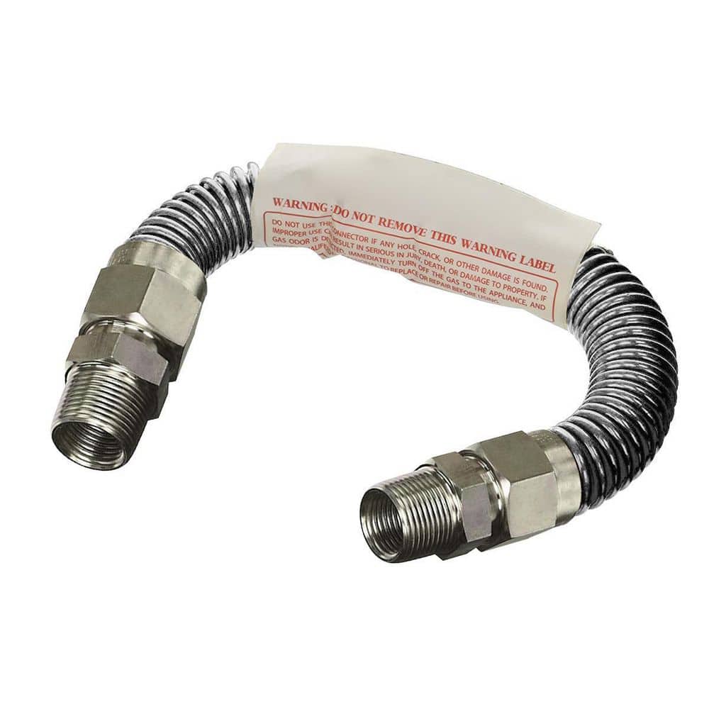 5/8 in. OD x 1/2 in. ID x 1.5 ft. Gas Connector Stainless Steel for Gas Range, Furnace, Stove, 1/2 in. MIP x MIP Fitting price history on PriceWatchPro