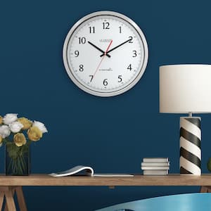 14 in. UltrAtomic Stainless Steel Analog Wall Clock with Shatterproof Lens