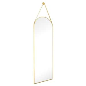 HOMLUX Arched Wall Mounted Framing Mirror 16"x48" in Gold