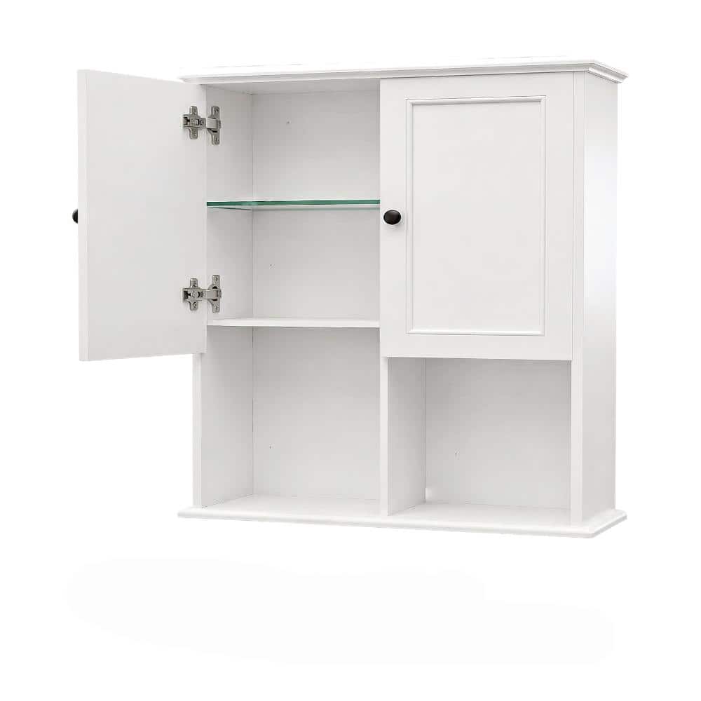 23.6 in. W x 29.5 in. H White Wood Wall Mount Medicine Cabinet without Mirror with Motion Sensor Light price history on PriceWatchPro