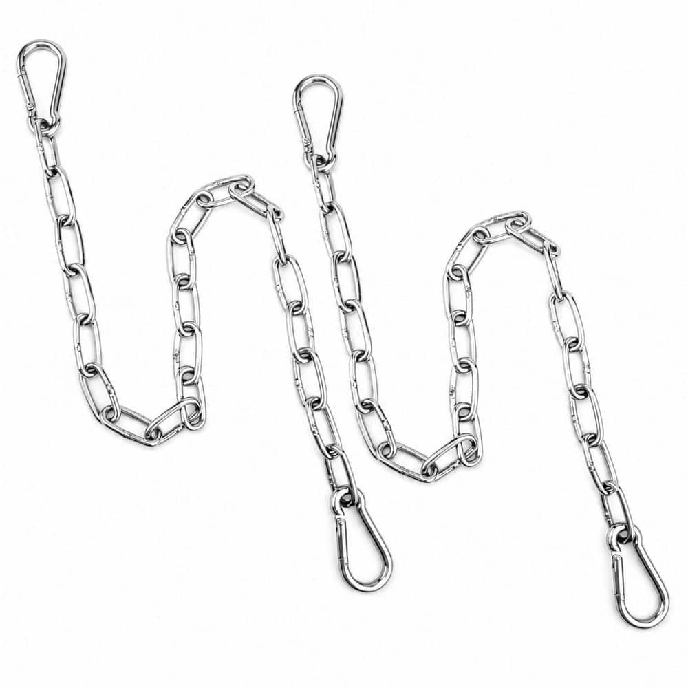 Stainless Steel Hanging Chair Chain Set 2-Pack Heavy Duty Hanging Kit with 4 Carabiners for Hammock Chair