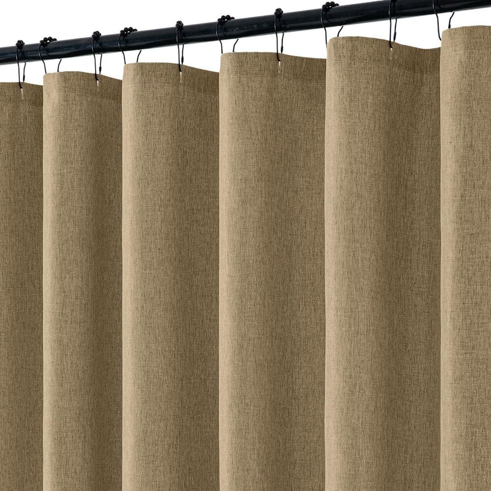 72 in. W x 108 in. L Waterproof Polyester Shower Curtain in Khaki with 12 Metal Hooks for Bathroom Bathtub price history on PriceWatchPro