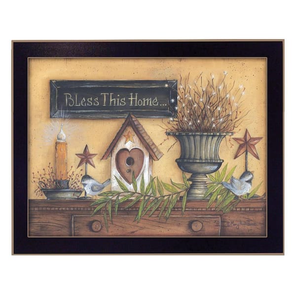 HomeRoots Charlie Bless This Home 1-Piece Framed Wall Art 14 in. x 18 in.