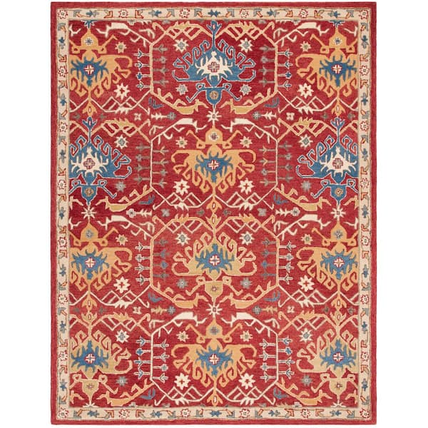 Antiquity 8 ft. x 10 ft. Red/Yellow Traditional Medallion Area Rug
