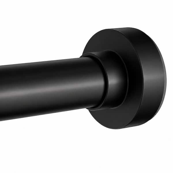 34-82 in Matte Black Metal Never Rust Adjustable Tension Shower Curtain Rod No Drill for Bathroom and Window