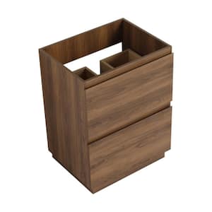 23.22 in. W Freestanding Bath Vanity Cabinet without Top with Double Drawer Storage, Durable Engineered Wood in Brown