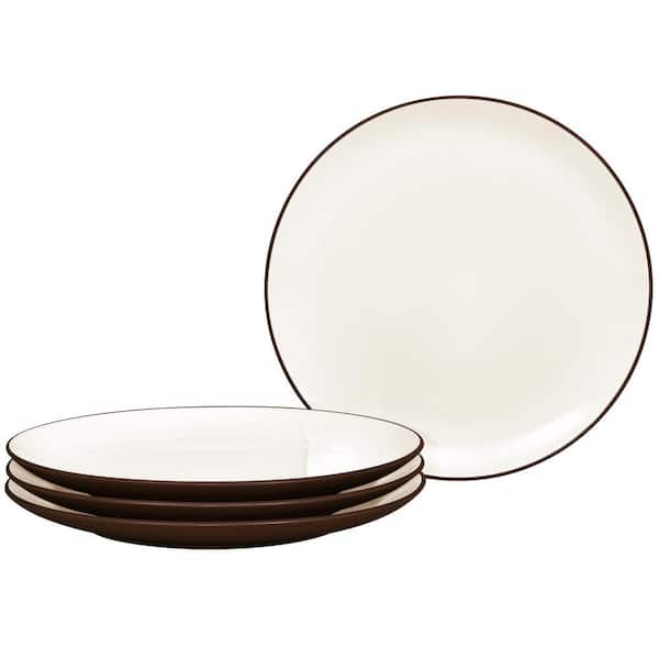 Colorwave Chocolate 8.25 in. (Brown) Stoneware Coupe Salad Plates, (Set of 4)