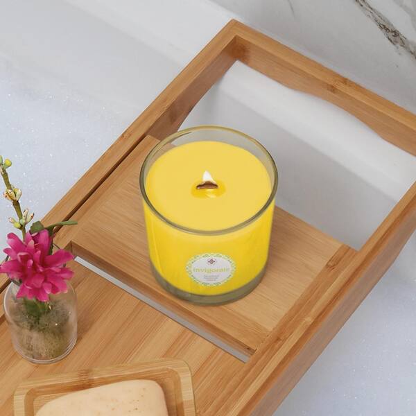 ROOT CANDLES Seeking Balance Uplift Lemon and Bergamot Scented Beeswax Blend Jar Candle with Wood Wick