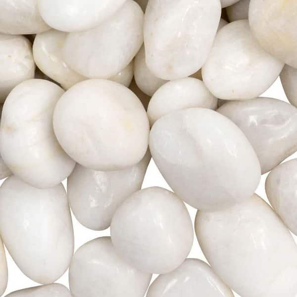 38 lbs White Stone Garden Rocks Decorative Pebbles Stones 1-3 inch Large Polished River Rocks for Walkways, Yard