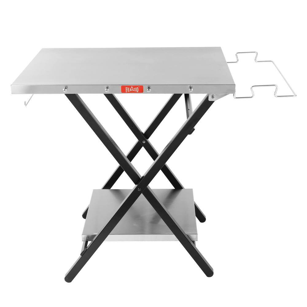 FEASTO 30 in. x 24 in. Foldable Prep Table and Grill Cart FD2430S The