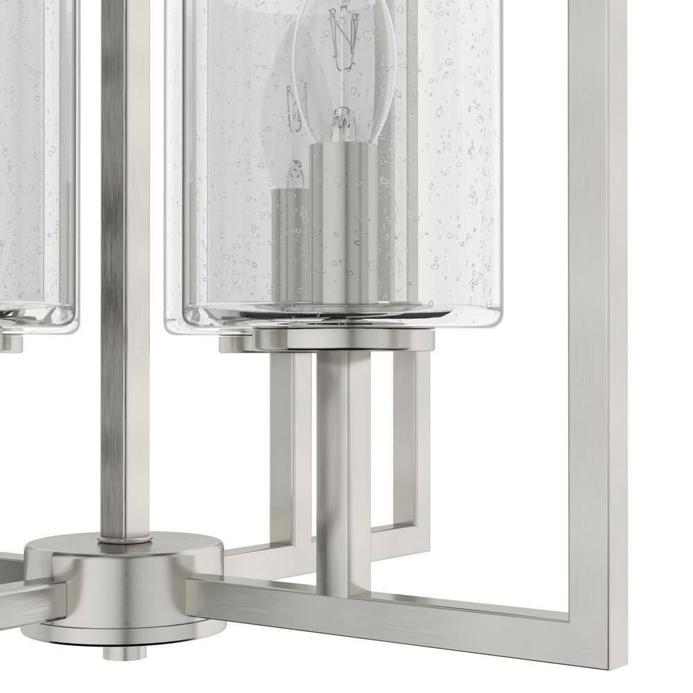 Kerrison 21" Brushed Nickel 4-Light Glass Pendant