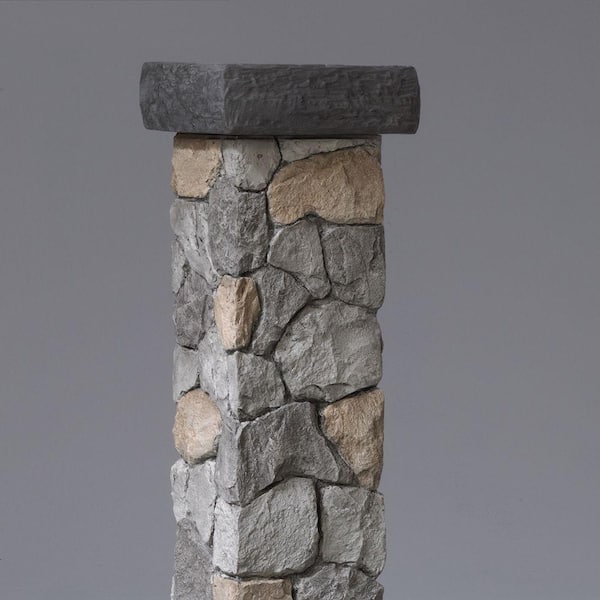 8-1/4 in. x 8-1/4 in. x 4-1/2 ft. Gray Composite Fieldstone Fence Postcover