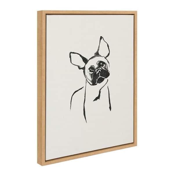 Kate and Laurel Sylvie 1057 French Bulldog by Teju Reval of SnazzyHues Framed Art Print 18 in. x 24 in.
