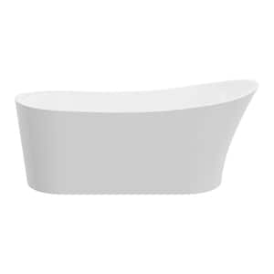 Julissa 59 in. Acrylic Free-Standing Flatbottom Non-Whirlpool Bathtub in White