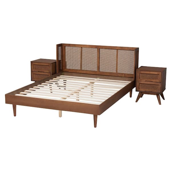 Baxton Studio Rina 3 Piece Ash Walnut Full Bedroom Set 2239812