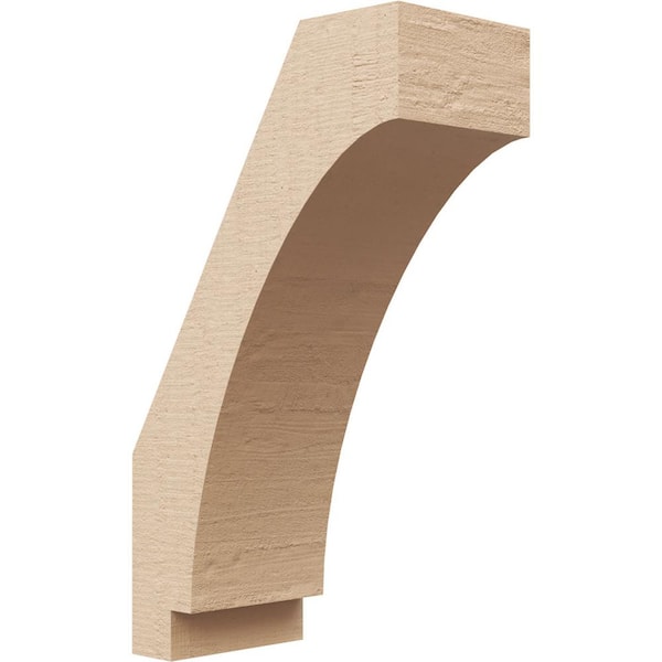 Ekena Millwork 3 in. x 10 in. x 6 in. Imperial Rough Cedar Woodgrain Timberthane Polyurethane Knee Brace, Primed