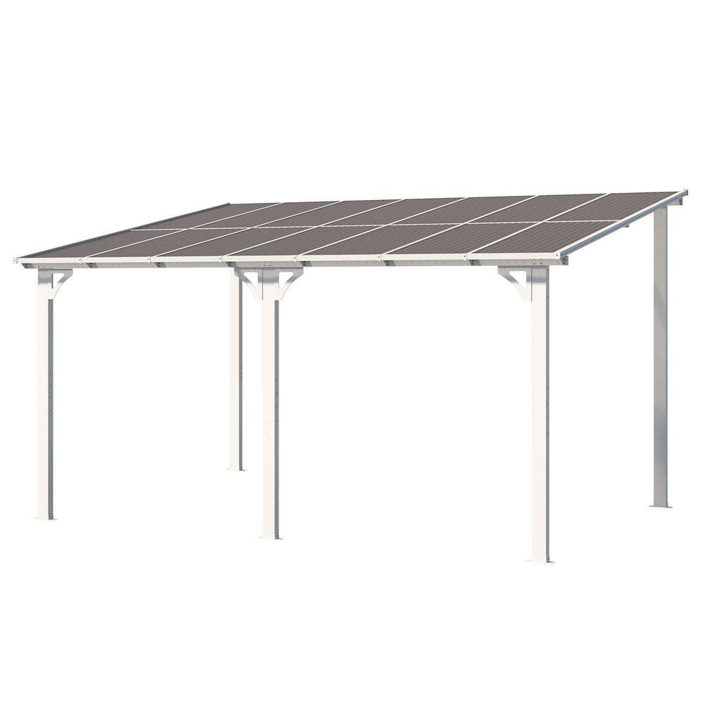 12 ft. x 14 ft. Wall Mounted Outdoor Gazebo with Lean to Gazebo Awnings, Aluminum Frame in White price history on PriceWatchPro