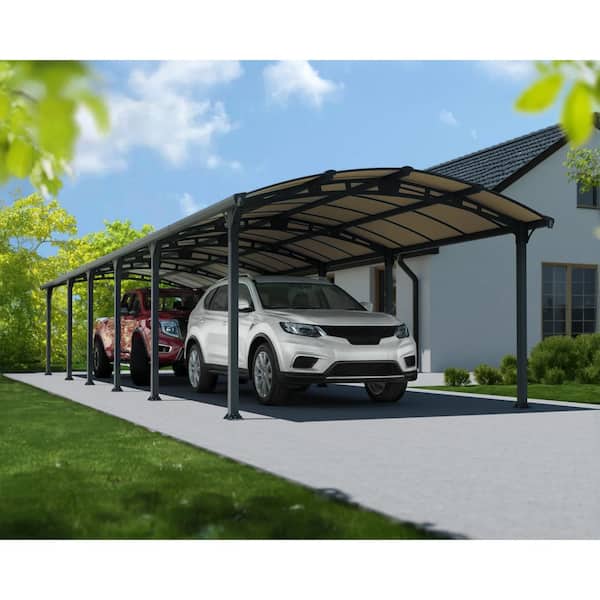 Arcadia 12 ft. x 42 ft. Gray/Bronze Carport