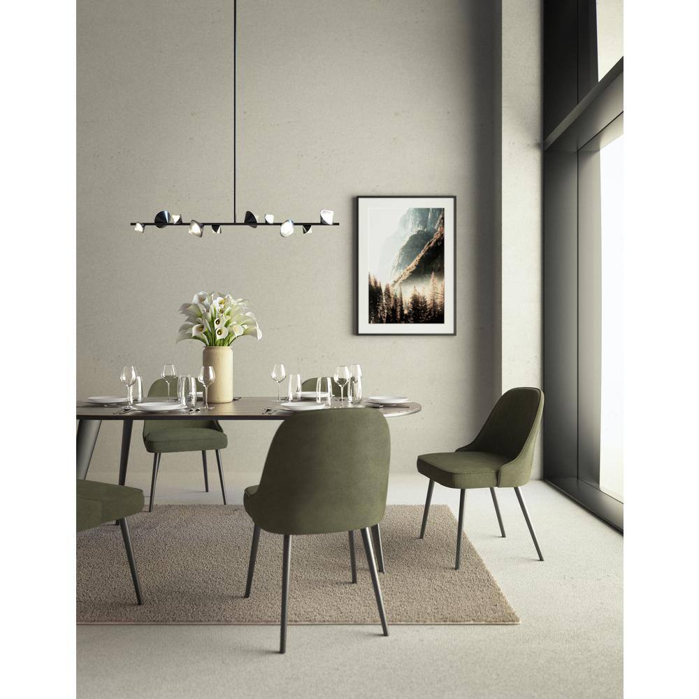 Waldo Black LED Glass Kitchen Island Pendant 51.25"