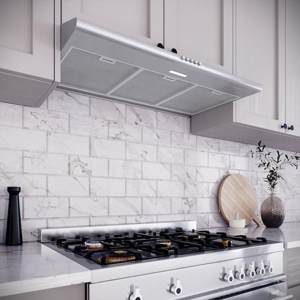 36 in. Consoli Ducted Under Cabinet Range Hood in Brushed Stainless Steel with Mesh Filter,Push Button Control,LED Light