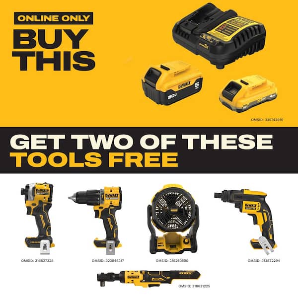 20V MAX Lithium-Ion Starter Kit with 4.0 Ah and 5.0 Ah Batteries and Charger