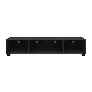 Bromley 71 in. Black Glass TV Stand with 4 Storage Fits TV's up to 85 in.