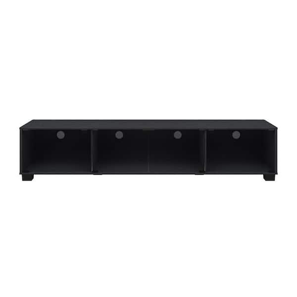 CorLiving Bromley 71 in. Black Glass TV Stand with 4 Storage Fits TV's up to 85 in.