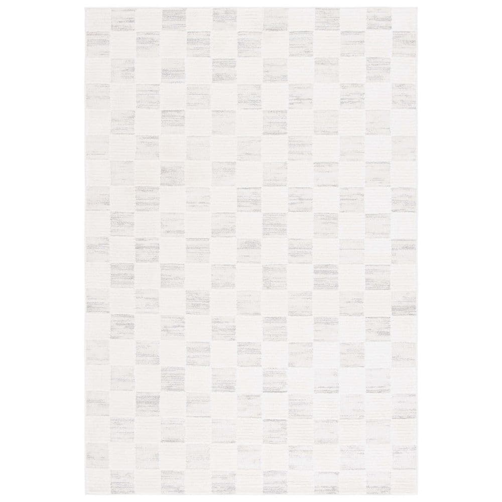 Elmhurst 4 ft. x 6 ft. Ivory/Gray High-Low Checkered Area Rug price history on PriceWatchPro
