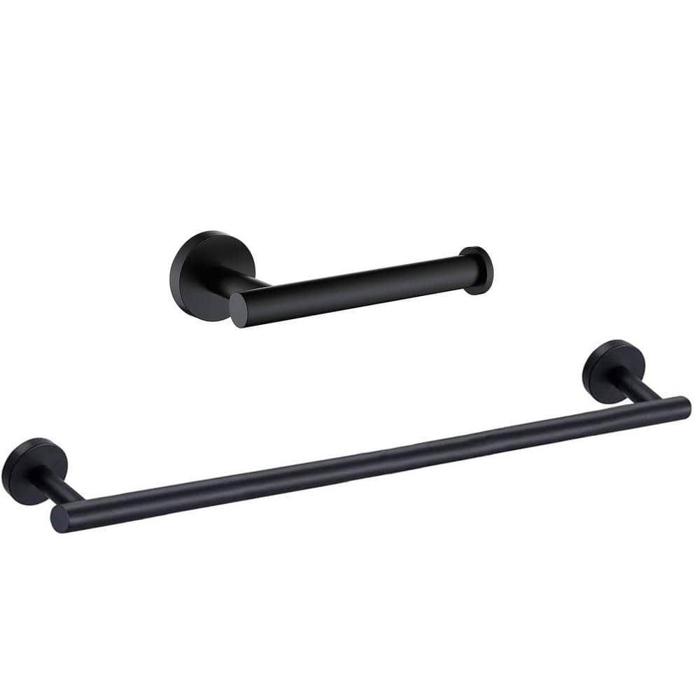 Matte Black Stainless Steel Wall Mounted Towel Holder Set