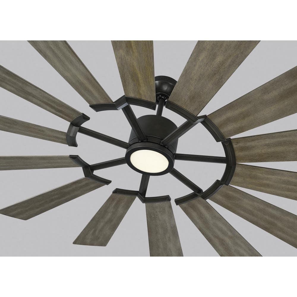 Prairie Grand 72" Aged Pewter LED Ceiling Fan with Remote