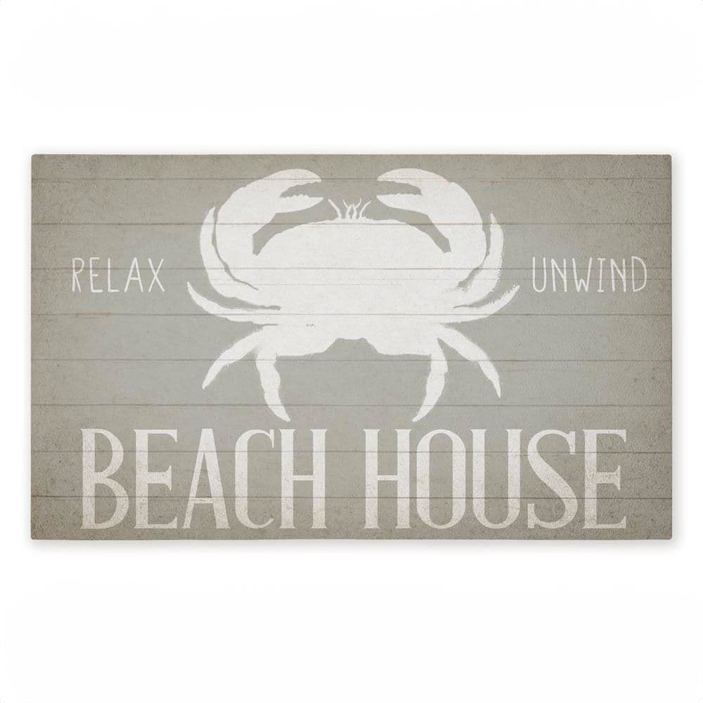 Relax Unwind Beach House Crab Beige 18 in. x 30 in. Polyester Non-Slip Outdoor Door Mat price history on PriceWatchPro