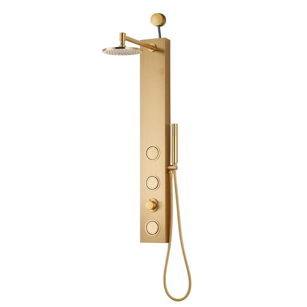 Beverly Series 43 in. 3-Jetted Shower Tower with Heavy Rain Shower and Body