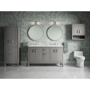 Seer 60 in. W x 18 in. D x 36 in. H Double Sink Freestanding Bath Vanity in Mohair Grey with Quartz Top