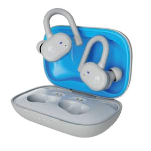 Push Active In-Ear True Wireless Stereo Bluetooth Earbuds with Microphone in Light Gray/Blue