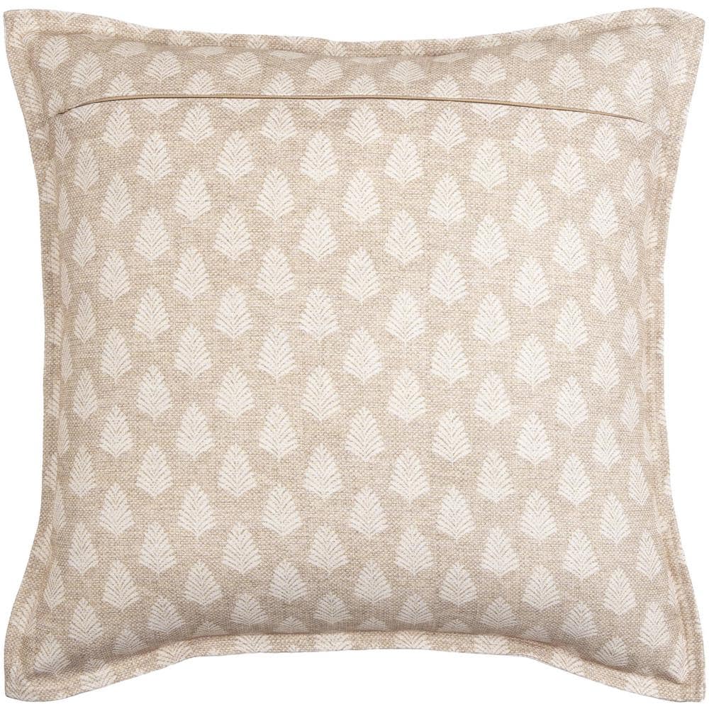 Gardner 20'' Tan and Olive Polyester Square Pillow