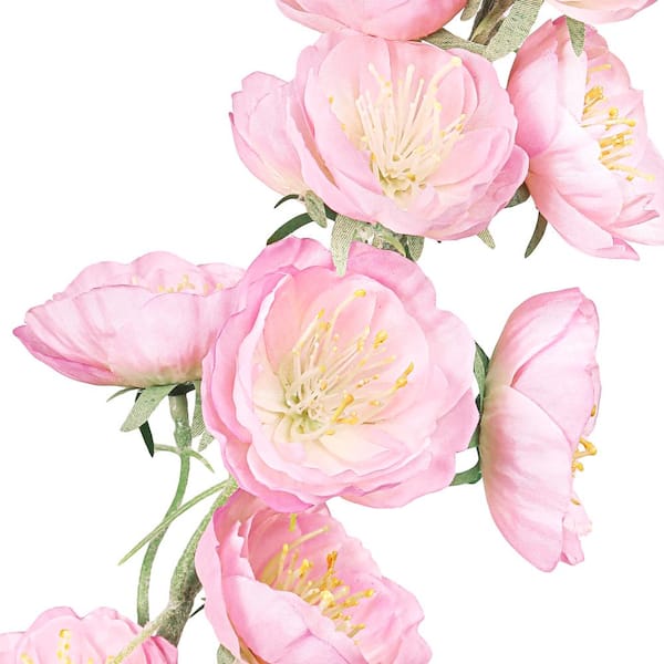 LIVING LUXURY 36 in. Pink Artificial Hybird Delphinium Flower Stem