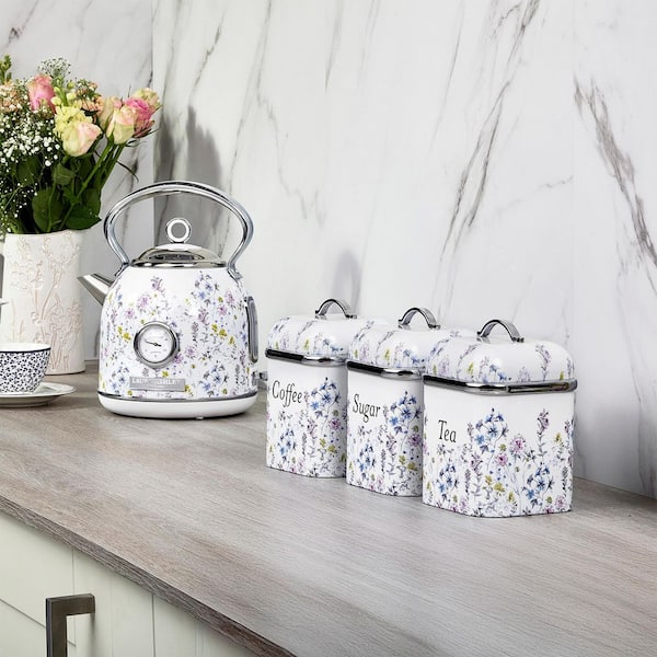 Laura Ashley Stainless Steel 3-Pieces Canister Set Wild Meadow