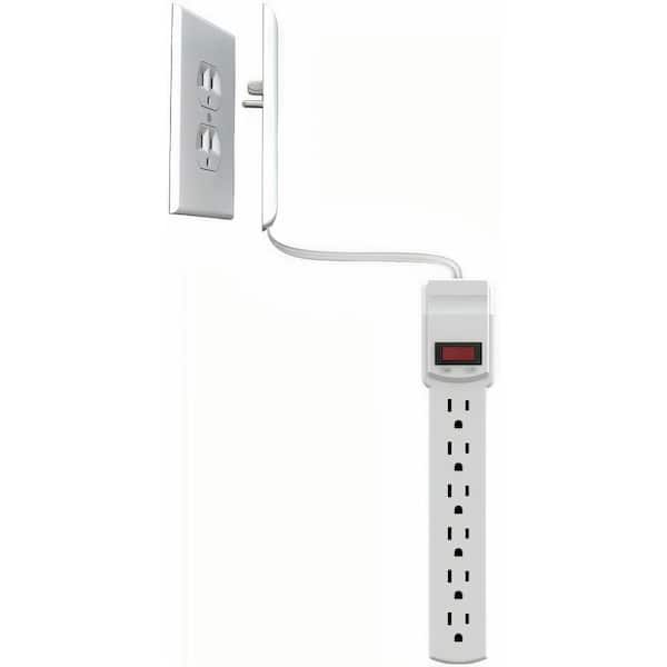 Sleek Socket 6 ft. 6-Outlet Surge Protector and Plug Concealer with Cord Management Kit