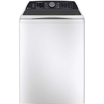Profile 5.3 cu. ft. High-Efficiency Smart Top Load Washer in White with Agitator, Quiet Wash Balacing Technology