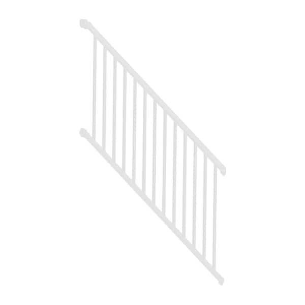 Weatherables Classic Square 34 in. x 97-1/4 in. Textured White Aluminum Stair Railing Kit