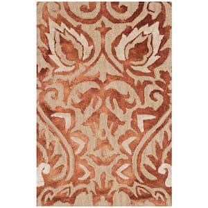Dip Dye Copper/Beige Doormat 2 ft. x 3 ft. Medallion Area Rug