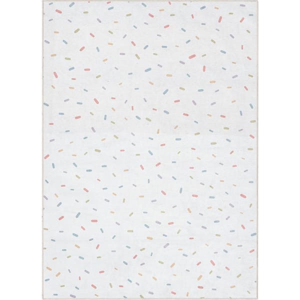 Well Woven Sprinkles Modern Kids Multi Color 5 ft. x 7 ft. Machine Washable Flat-Weave Area Rug