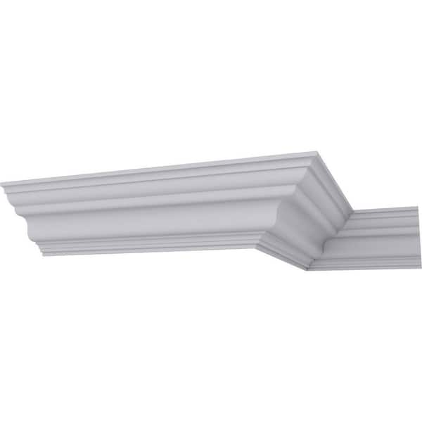 Ekena Millwork SAMPLE - 6-3/8 in. x 12 in. x 5-5/8 in. Polyurethane Versailles Smooth Crown Moulding